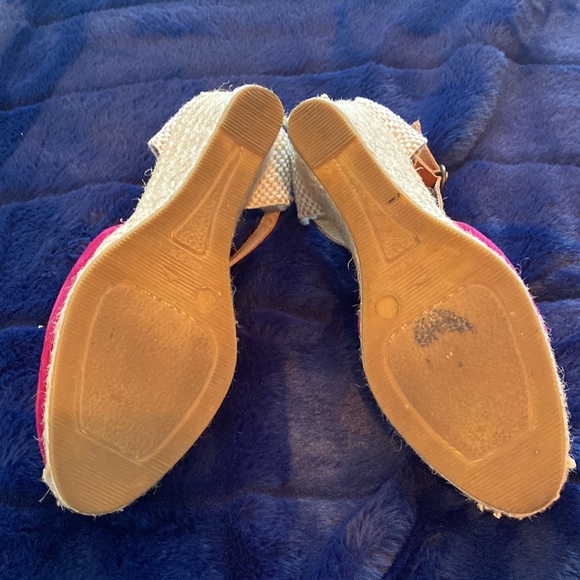 Fuchsia suede espadrilles.  Size EU 39 - Picture 3 of 3